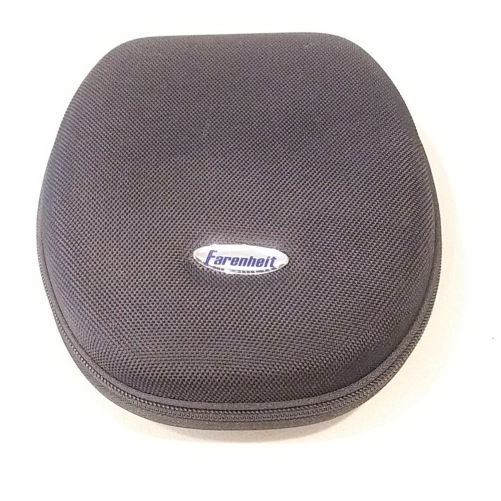 Farenheit Headphone Case - Black. Approx. 8" x 6 1/2" x 2"